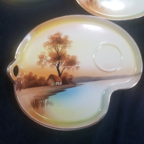 Snack Trays & Cups Noritake Tree in the Meadow Hand Painted Japan Set of 6 & 4 - Picture 4 of 10
