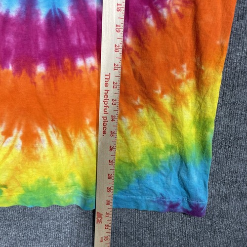 VINTAGE 70er Jahre Fruit of the Loom Tie Dye T-Shirt Größe XL Baumwolle Hippie Regenbogen - Bild 11 von 12