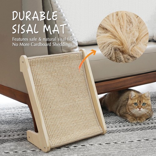 Cat Scratcher Sisal Scratching Ramp L Shape Pad for Indoor Cats Wall Furniture - Picture 6 of 6