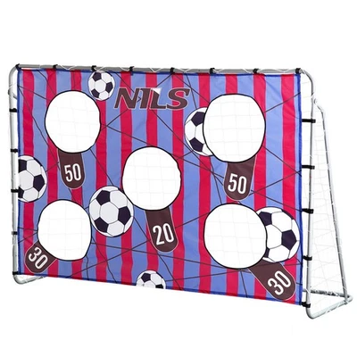 BUBBLE-STORE Nils Fun Fußballtor 215x150 cm Torwand 5 Torschusslöcher mit Punktzahl