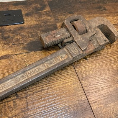 Vtg Oswego Tool Co 18  Stillson Pipe Wrench USA Heavy Duty Plumbing Tool