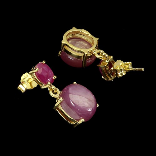925 Sterling Silver Earrings Oval Ruby 12x9mm Natural Gemstone Jewelry - Picture 3 of 14