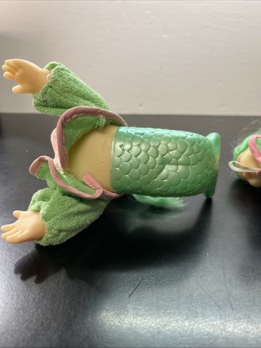 Vintage 1980's FISHEL Green Tail Green Hair Mermaid Dolls Bathtub Toy Rare R5 - Picture 8 of 9