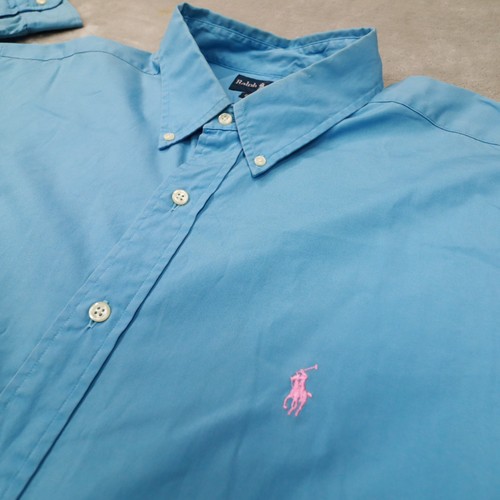 Ralph Lauren Vintage Aqua Blue Classic Fit Button Up Shirt Men's size XXL - Picture 3 of 8