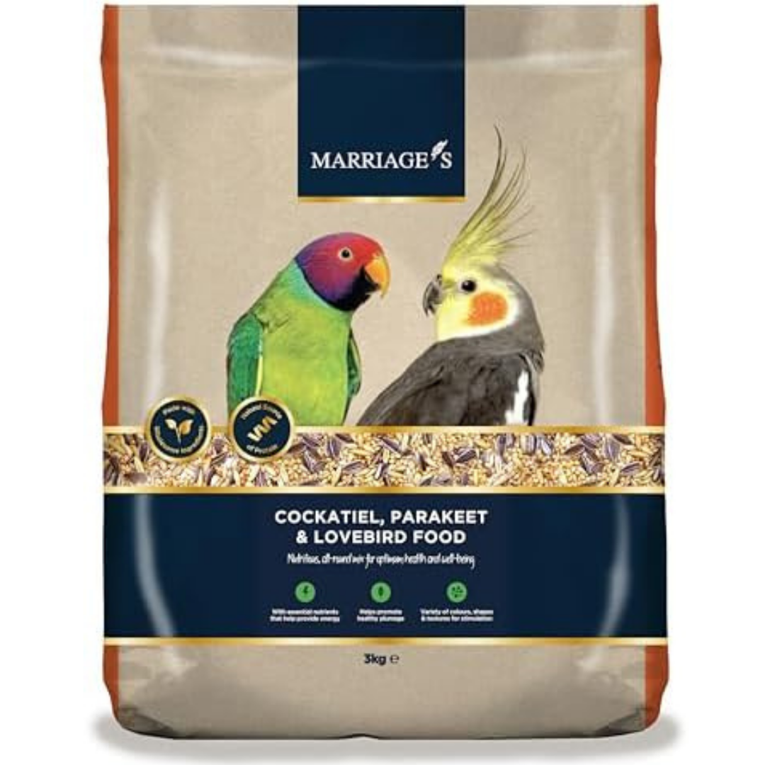 Marriages Lovebird Food Cockatiel Seed Mix Parakeet Bird Seed with Oats Nyjer