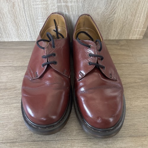 DR MARTENS CHERRY RED 1461 SMOOTH OXFORD LEATHER SHOES LEATHER SIZE UK 9 Eu 43 - Picture 2 of 12