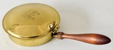 Small Pan With Wooden Handle and Hinged Lid