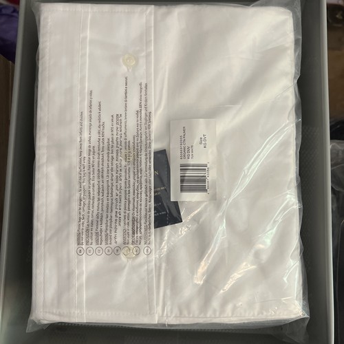 Ralph Lauren Home Palmer Organic Percale Cotton Duvet Cover King Tuxedo White - Picture 2 of 2