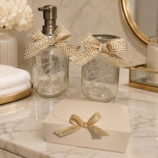 Ball Mason Jar Bathroom Accessory Set Clear Glass Soap Dispenser  Holder
