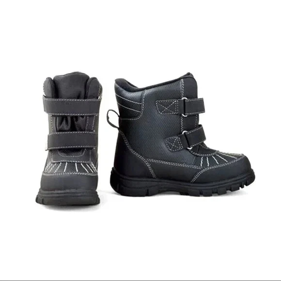 The Children's Place Boys Arctic Snow Boot Double-Strap Winter Boot Kids Black 8 Foto 4 de 4