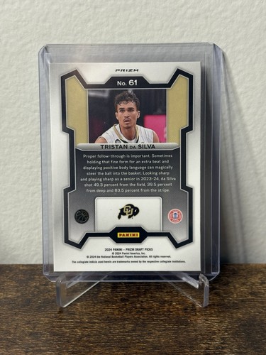 2024 Panini Prizm Draft Picks #61 Tristan da Silva RC Prizms Purple Wave - Picture 2 of 2
