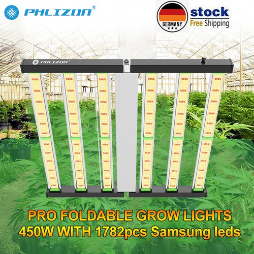 Phlizon FD4500 450 W LED Luces de Crecimiento LED Barra Lámpara para Plantas de Interior 5x5 pies Flor - Imagen 1 de 12