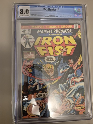 Marvel Premiere #15 CGC 8,0 en estado bastante bueno 1974 origen y primera aplicación. de Puño de Hierro (Danny Rand) - Imagen 2 de 3