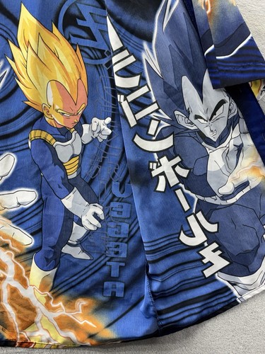 VTG 2001 Dragon Ball Z Button Up Shirt Vegeta Adult Large AOP Anime Y2K USA FUN - Picture 20 of 24