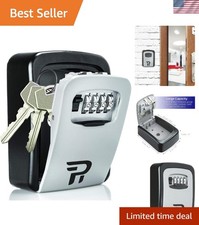 Secure Wall-Mounted Key Lock Box with Custom Code - Weatherproof Outdoor Storage