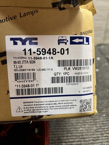 NOS Tail Light Assembly-Regular TYC 11-5948-01 fits 99-03 VW Jetta - Picture 7 of 7