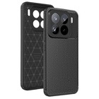 Avizar Coque Carbone pour Xiaomi 15 Pro Silicone Antichoc Antidérapant Noir