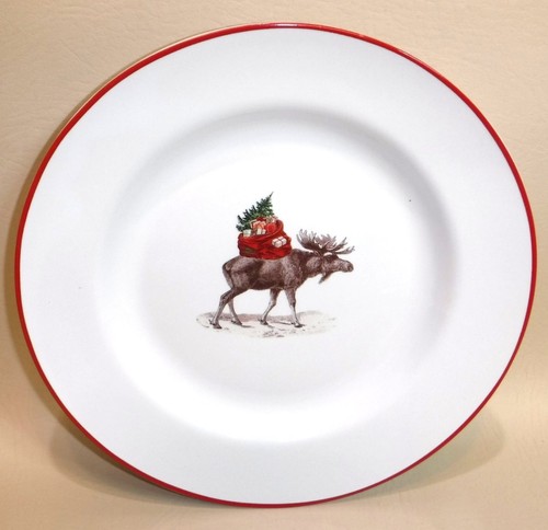 Juego de cuatro platos de ensalada de ciervo Pottery Barn Silly en caja - Imagen 4 de 11