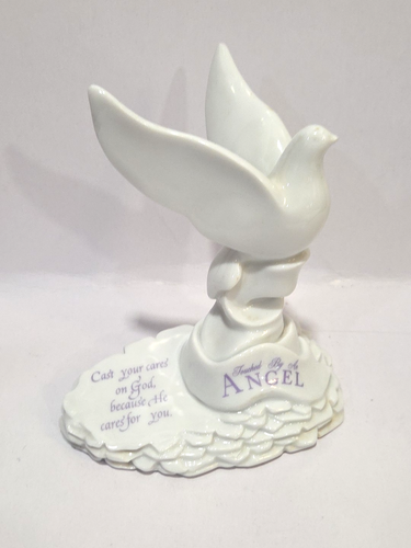 Vintage 1998 "Von einem Engel berührt" Taube - Vogel Figur CBS Rundfunk Porzellan - Bild 7 von 10