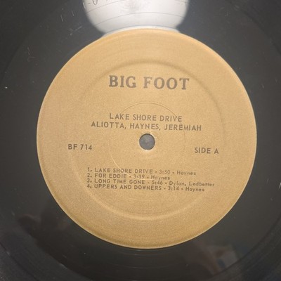 Aliotta Haynes Jeremiah Lake Shore Drive LP Big Foot BF 714 Vinyl Record