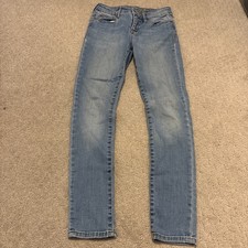 Gap Girl Jeans Size 10 Blue Stretch Super Skinny Denim Adjustable Waist