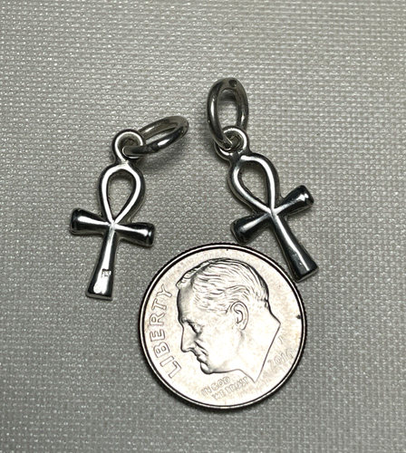 Juego de dos Dijes Cruz Egipcia Colgante PLATA ESTERLINA ANKH MUY BONITOS - Imagen 3 de 3