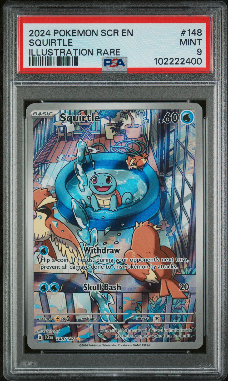 2024 POKEMON SCR EN-STELLAR CROWN ILLUSTRATION RARE #148 SQUIRTLE PSA 9 - Main Image