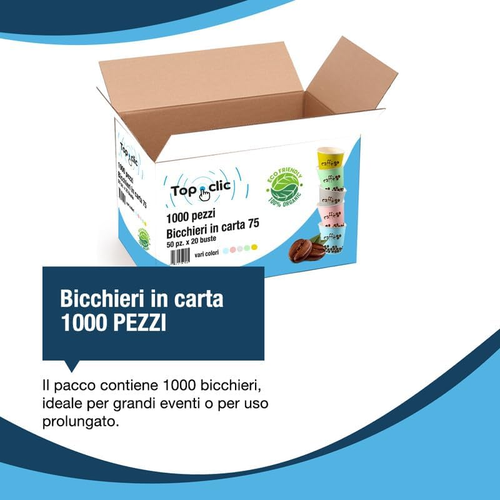 Bicchierini Da Caffè Monouso in Carta - 1000 Pezzi Bicchieri Di Carta Colorati,  - Foto 5 di 12