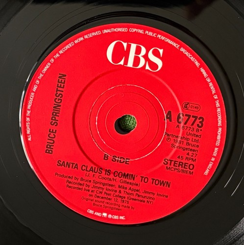 BRUCE SPRINGSTEEN MY HOMETOWN POP ROCK 7" VINYL RECORD 45 RPM A 6773 - Picture 5 of 6
