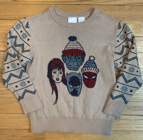 Walt Disney 100 Marvel Holiday Christmas Sweater Hulk Spider-Man Size XS TP