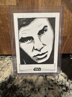 2025 Topps Star Wars Smugglers Outpost Han Solo SKETCH Julie-Anne