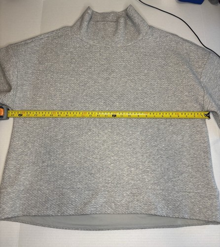 Calia by Carrie Underwood Gray Waffle Knit Long Sleeve Sweatshirt 1X Plus - Picture 8 of 8