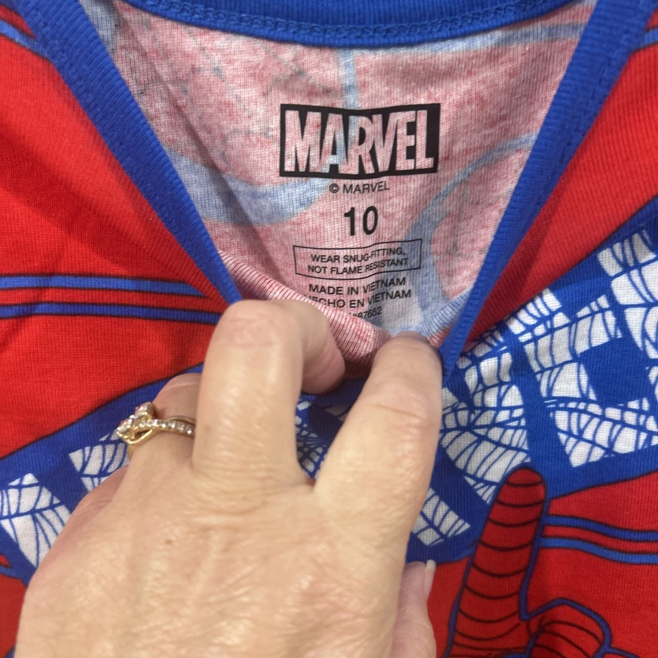 Spider-Man 2 Piezas SS Tejido Pj Set Talla 10 Nuevo Foto 2 de 4