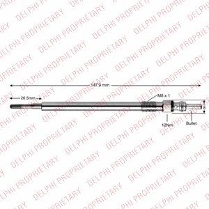 HDS428 ENGINE GLOW PLUG DELPHI NEW OE REPLACEMENT - Picture 2 of 5