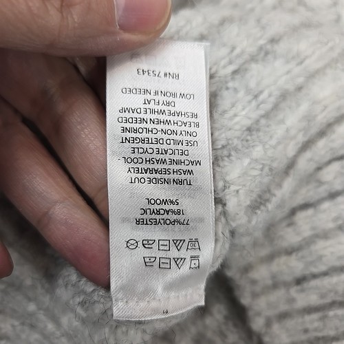 Gilet maglione girocollo Joie senza maniche maglia cavo taglia S in misto lana grigio chiaro - Foto 6 di 9