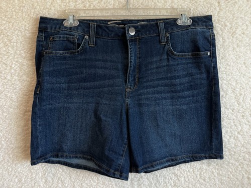 Seven7 Damen Denim Jeansshorts Größe 14 dunkle Waschung 6” Schrittlänge
