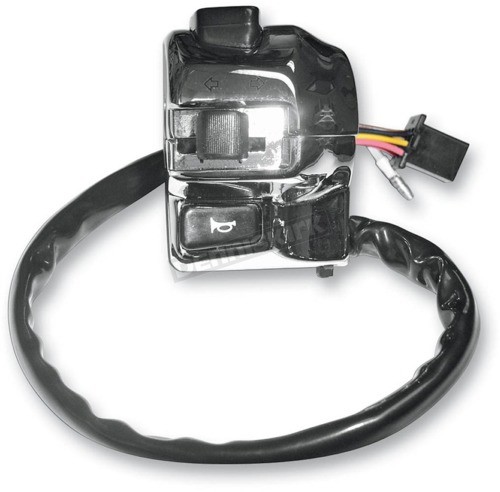 K&S TECHNOLOGIES UNIVERSAL CHROME HEAD LIGHT HORN TURN SIGNAL SWITCH CAFE - Bild 1 von 4