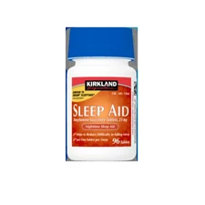 Kirkland Nighttime Sleep Aid 96 Tablets Compare Unisom Exp1/28 Non-Habit Forming