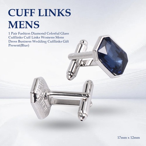 1 Paar modische Glas Manschettenknöpfe Manschette Damen Herren Kleid Business5143 - Bild 2 von 7