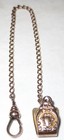Antique Bates & Bacon Gold Pocket Watch Fob & Chain 6 1/2" w/ Clip Pat. 9-22-03