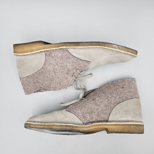 Clark’s Mens Size 13 GUC US Originals Rare Gray Suede & Felt Desert Chukka Boots - Picture 7 of 8