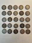 Barber Silver Dime 10C Lot of 25 (0.9 Fine) Mixed Dates 1897-1916  Lot 0126