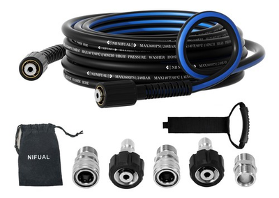 #ad Pressure Washer Hose 25FT 1 4 inch Kink Resistant M22 14mm 3600 PSI Black $48.70