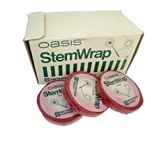 Oasis Stem Wrap 12 Rolls 1/2" x 90' RED FLORAL WRAP New Old Stock