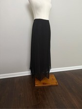 Vintage Maxi Skirt Sheer Flowy Whimsical Fairy Goth Witchy Whimsigoth Black