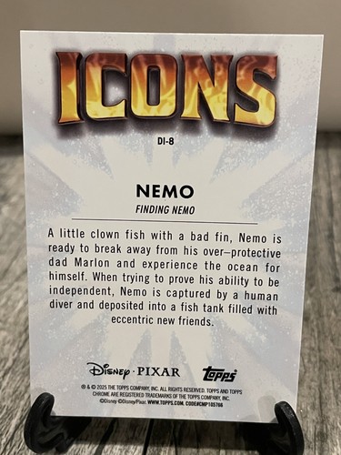 Nemo Icons 2025 Topps Chrome Disney #DI-8 - Picture 2 of 2