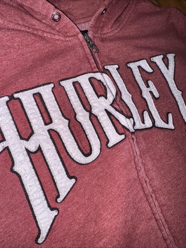 Hurley Hoodie Full Zip Sweatshirt Unisex Size XL Skateboard Maroon Grey Logo - Picture 4 of 8