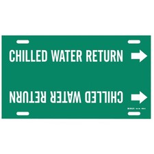 BRADY 4023-G Pipe Marker,Chilled Water Return,10in H 5LEN1