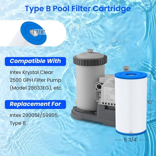Future Way 3-Pack Type B Pool Filter Replacement for Intex 2500 GPH Filter NEW - Picture 2 of 8
