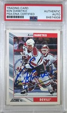 Ken Daneyko auto insc 1992 #53 Score card PSA Encapsulated New Jersey-Devils